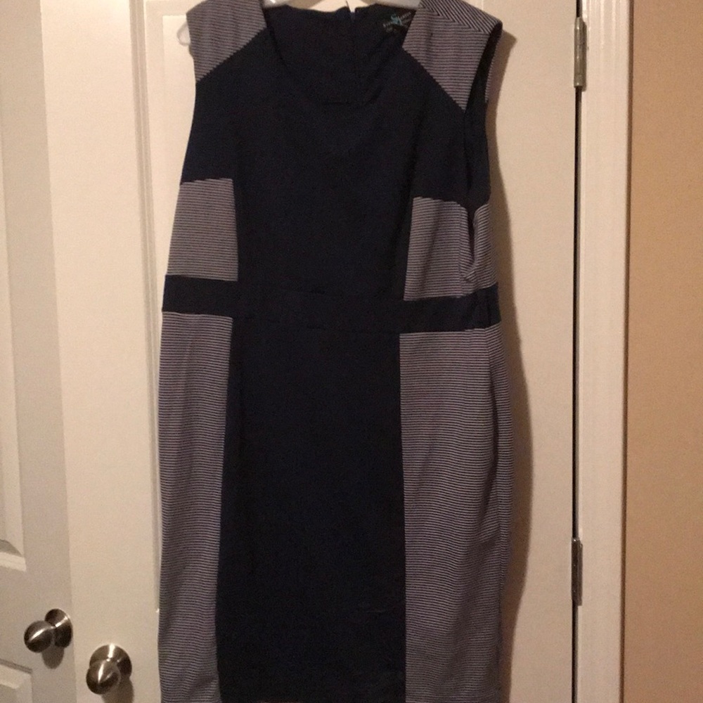 Career dress navy blue Steve Harvey